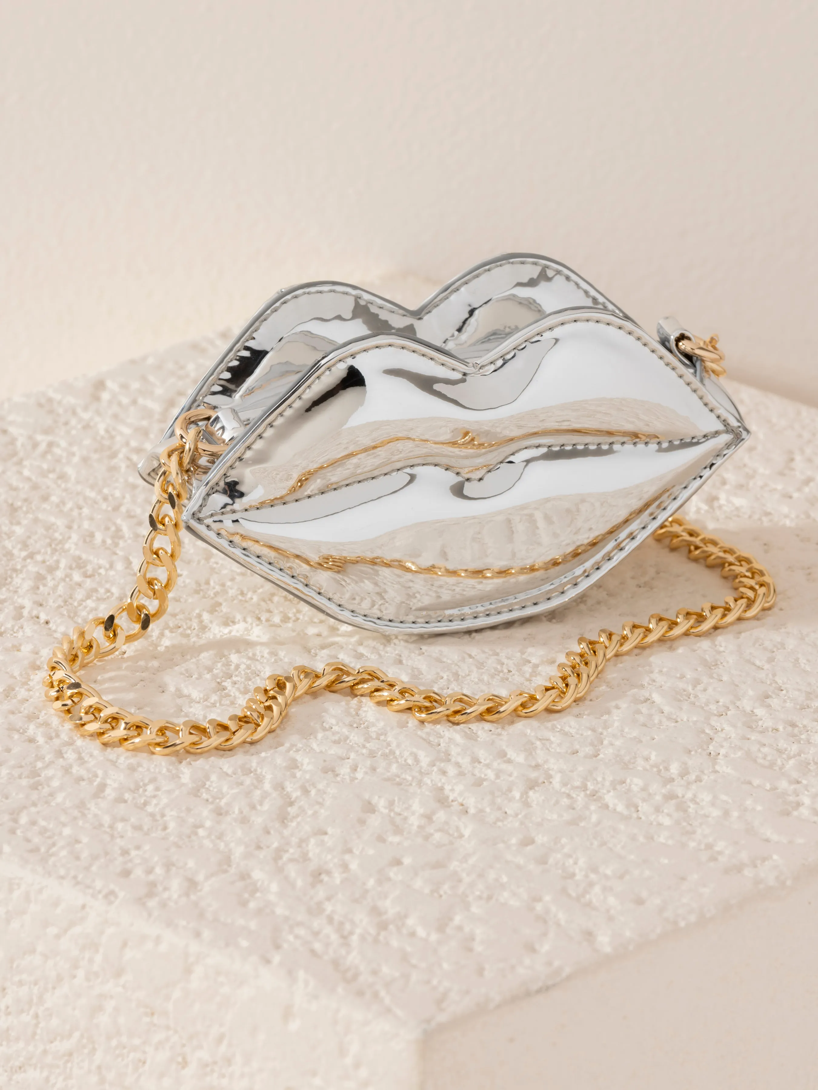 Shiraleah Kiss Mini Bag, Silver