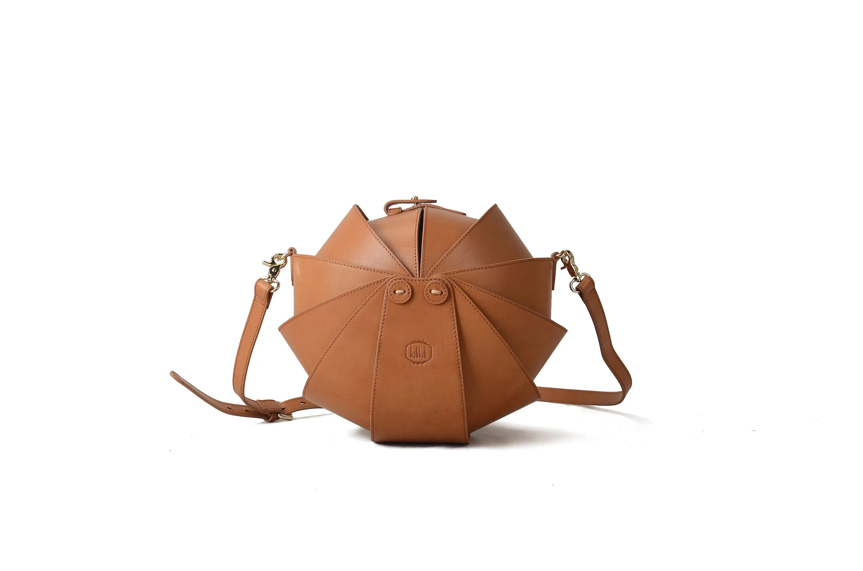 Small Round Beetle Bag | Green Leather Crossbody