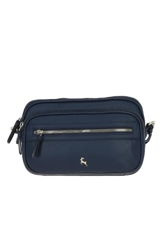 ‘Sogno di Cuoio’ Compact Twin Zip Crossbody Bag