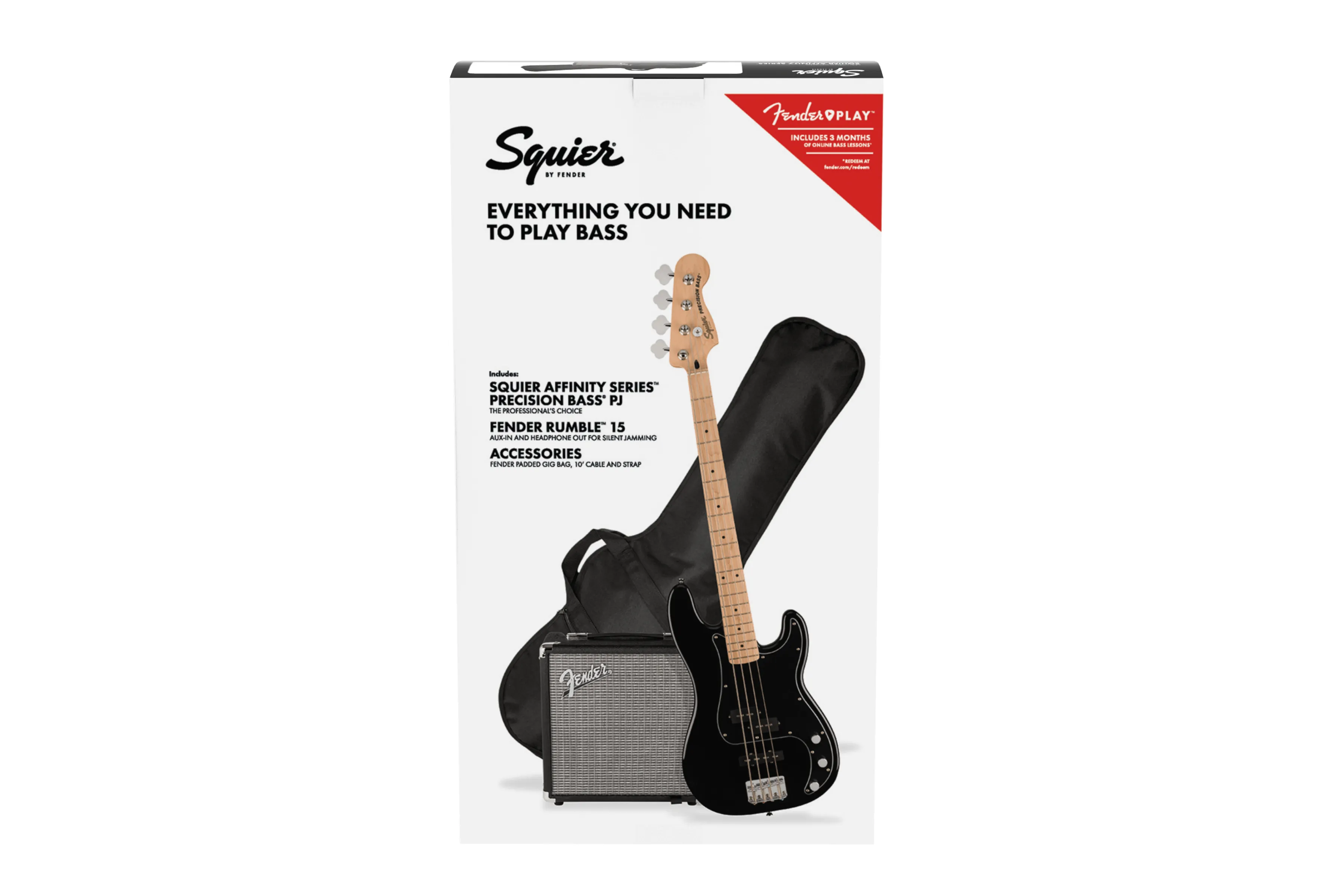 Squier Affinity Series Precision Bass PJ Pack, Black