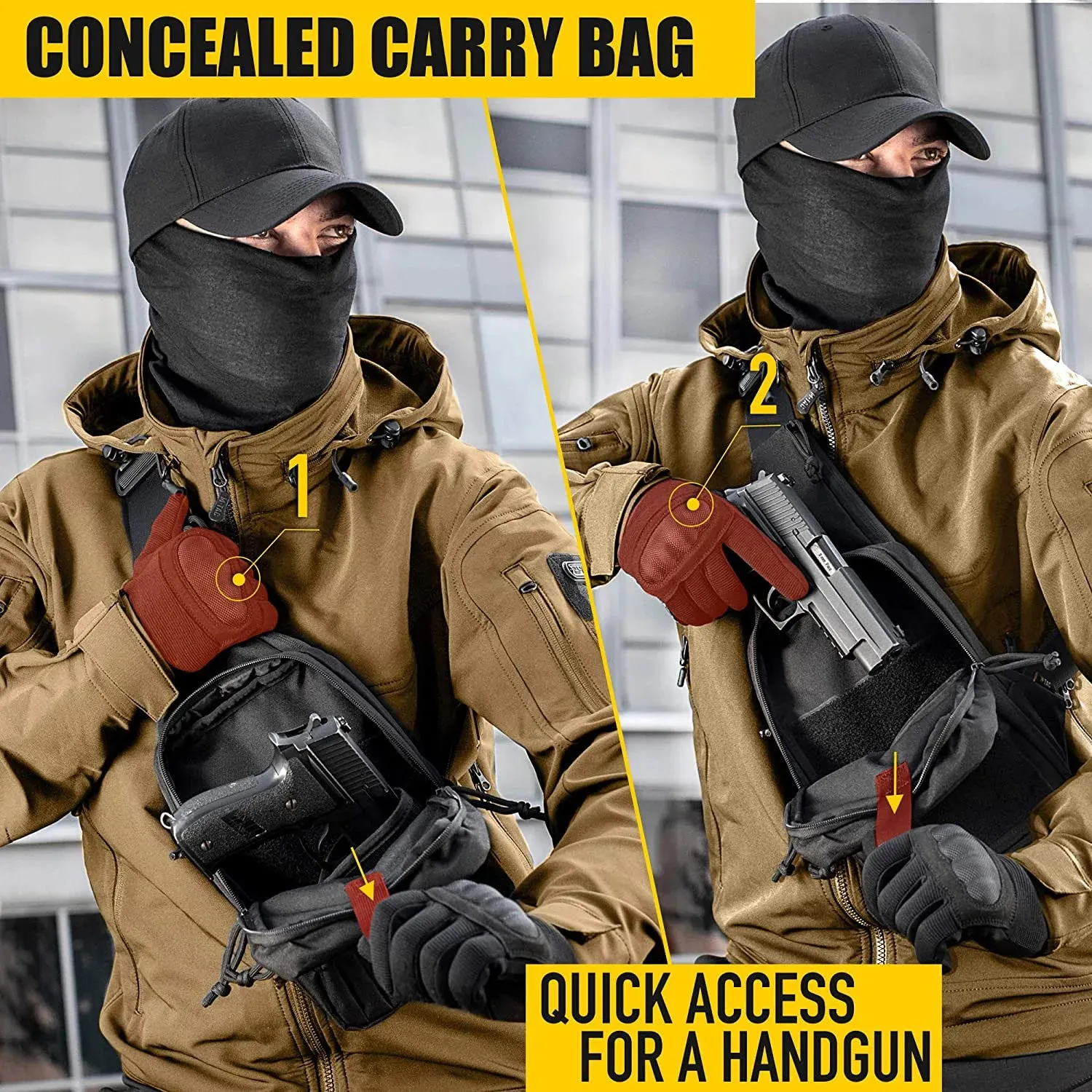 Tactical Pistol Gun  Cross-body Shoulder Bag