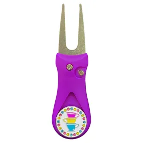 Teacups Golf Ball Marker With Colored Divot Repair Tool