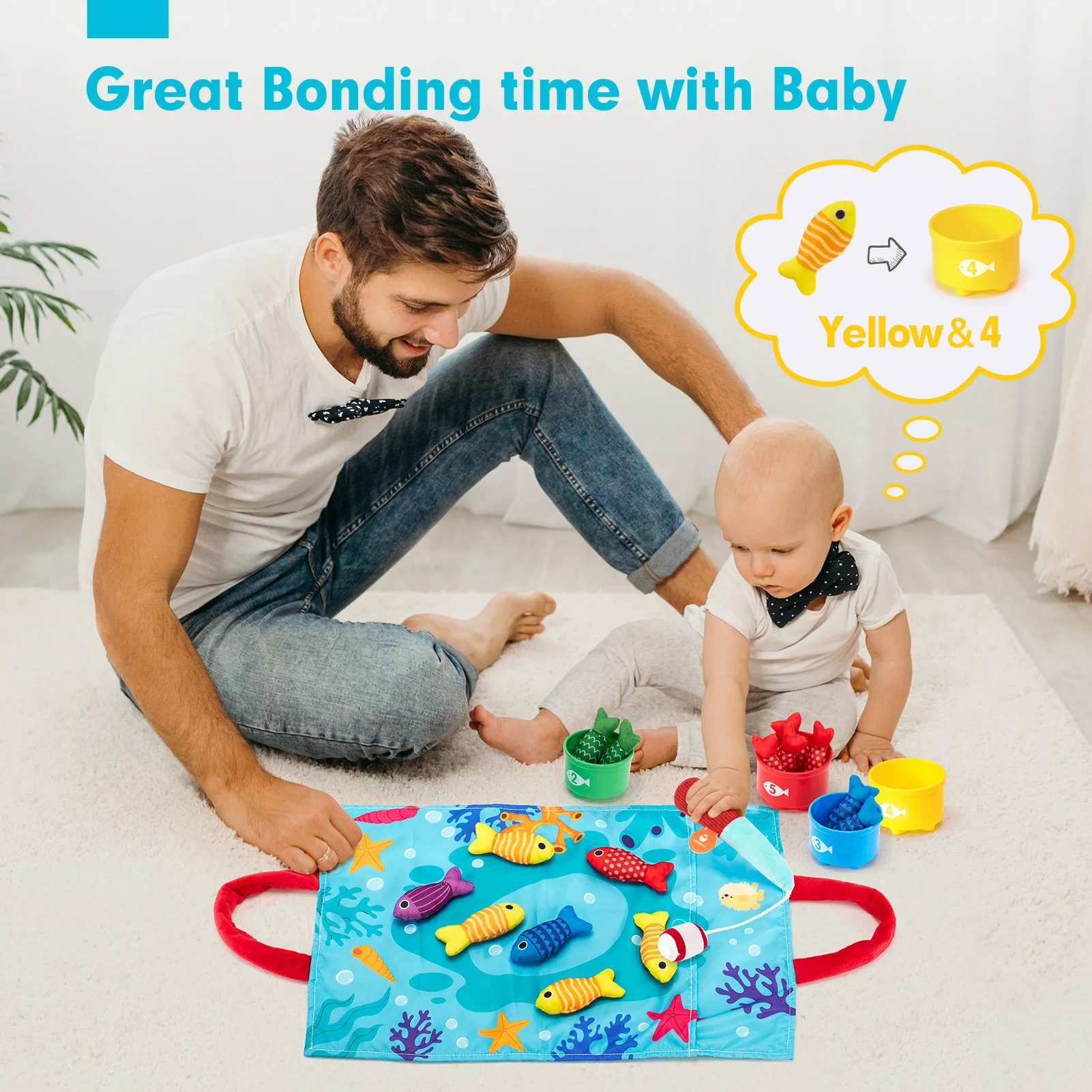 Toddler Montessori Fishing Toys for 1 Year Old