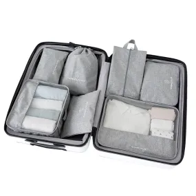 Travel Storage Luggage Organizer Pouch Set of 7-Gray