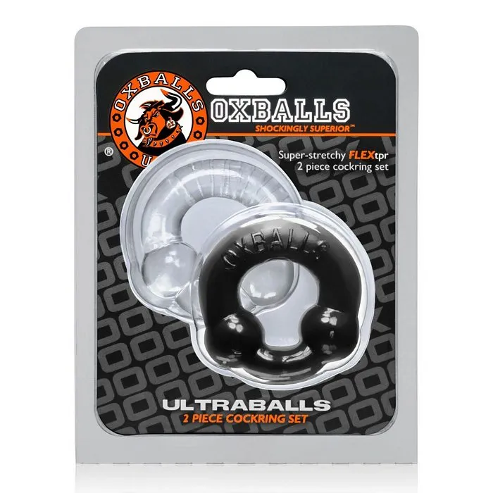 Ultra Balls Cockring 2 Pack BlackClear