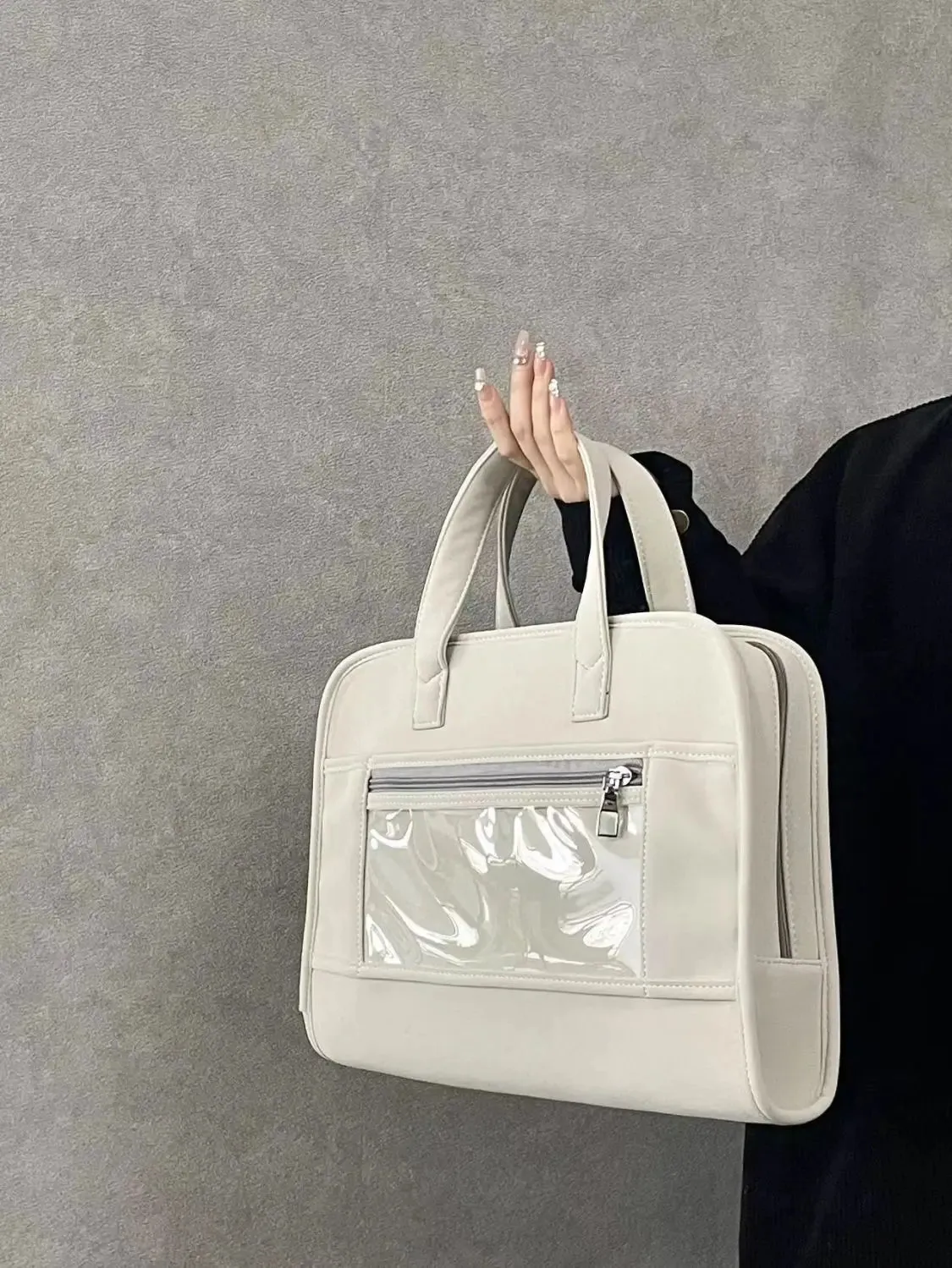 Uniwim Large Capacity Messenger Bag Women High Street Vintage White Crossbody Bags Ladies Harajuku Solid Luxury Designer Bag