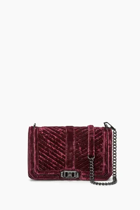 Velvet Chevron Quilted Love Crossbody