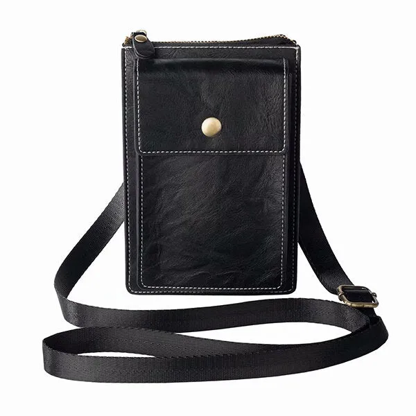 Vintage Casual Double Zipper 6 Inch Phone Bag Crossbody Bag Waist Bag For Men