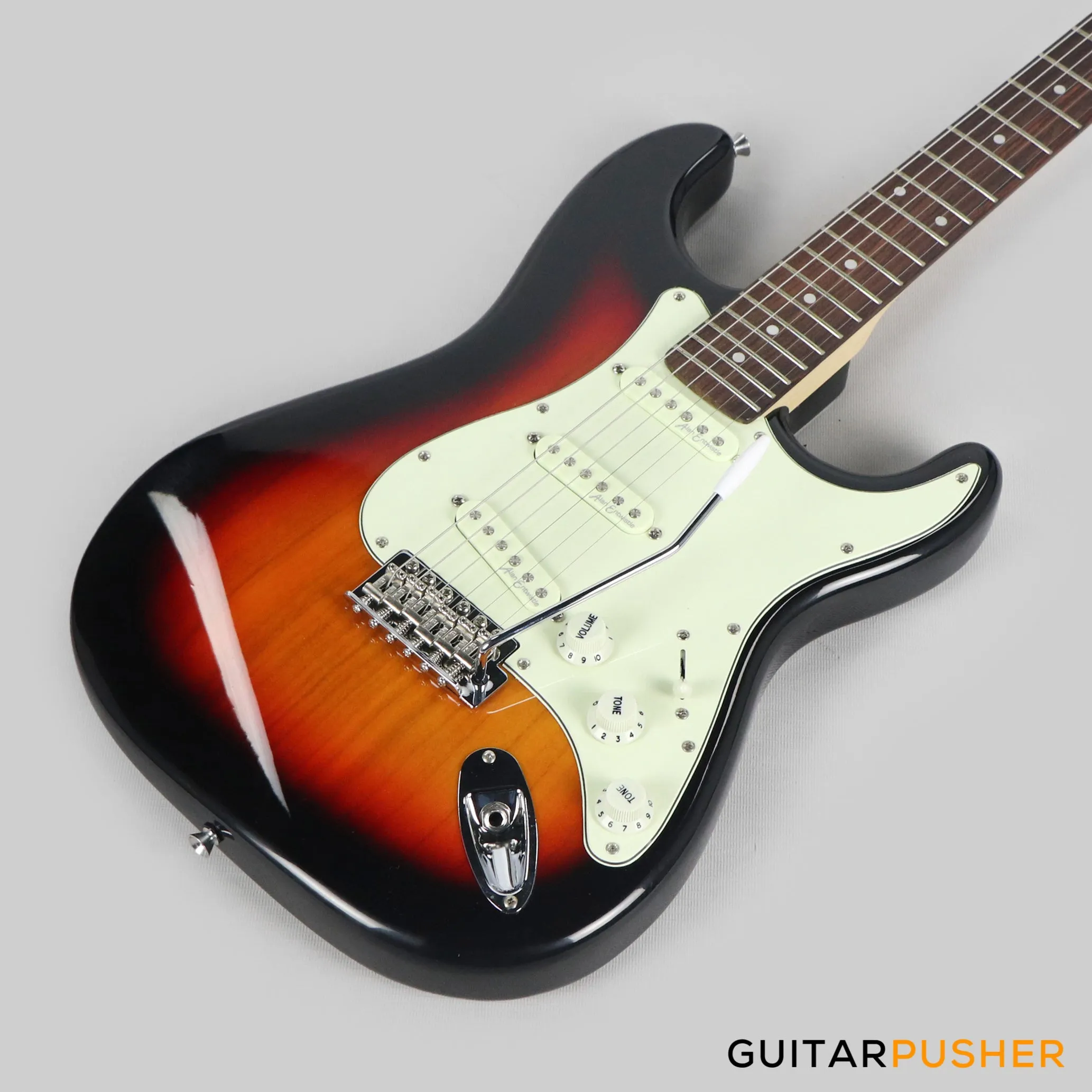 Vintage Coaster Series V60 S-Style Electric Guitar w/ Kinsman 10-Watt Amplifier, Gig Bag, & Accessories - 3-Tone Sunburst