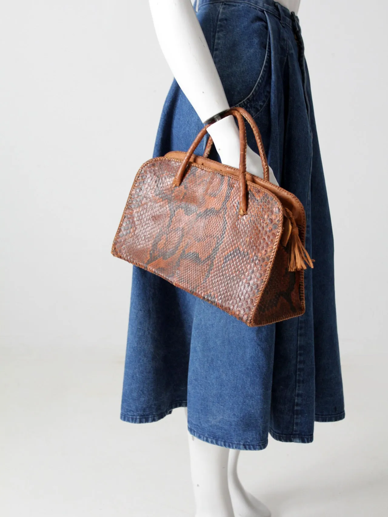 vintage snakeskin satchel