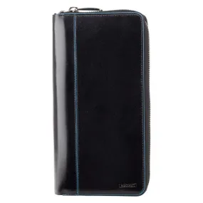 Visconti Alfred Italian RFID Black Leather Travel Wallet