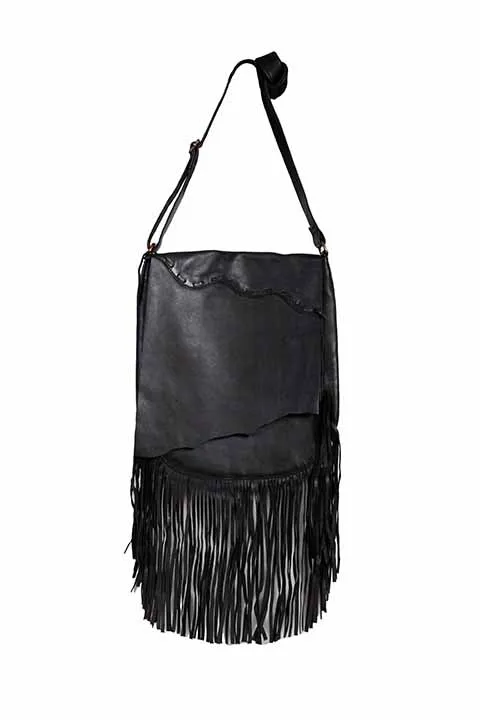 Western Shoulder Bag with Fringe and Pick Stitch