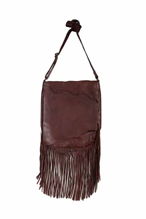 Western Shoulder Bag with Fringe and Pick Stitch