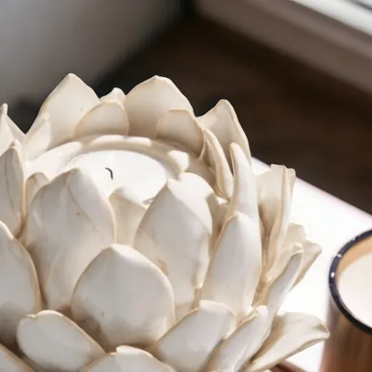 White Artichoke Tealight Holder