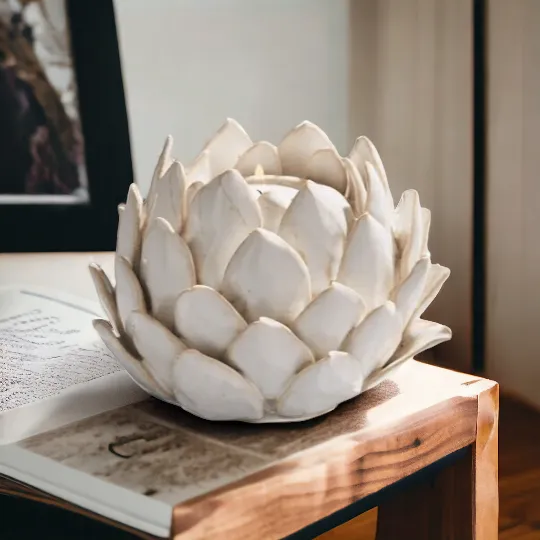 White Artichoke Tealight Holder