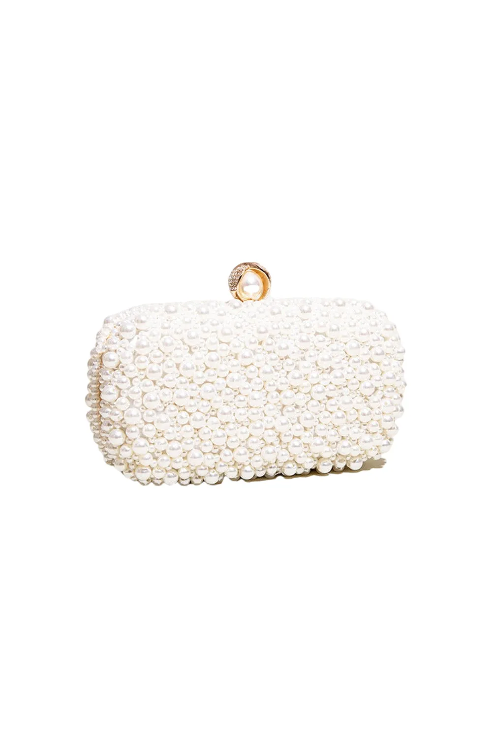 Women’s White Pearls Beaded Evening Clutch Bags