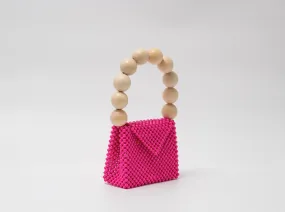 wood ball hand bag（vivid pink）