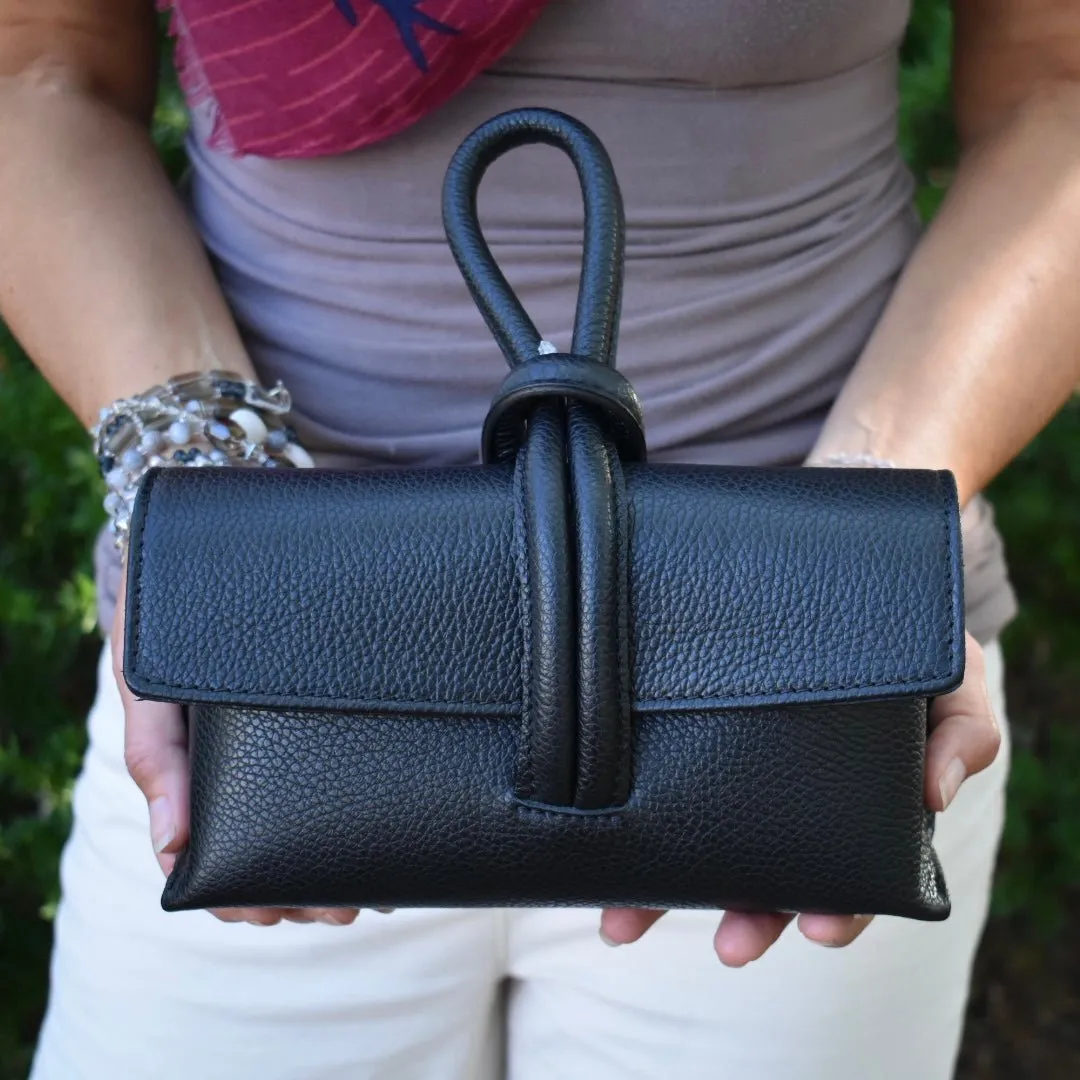 Yellow Modern Leather Clutch & Crossbody Bag